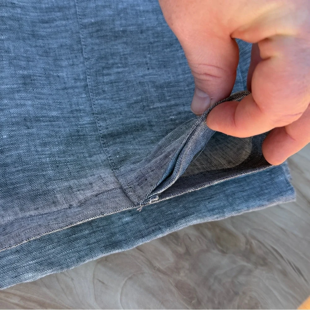 West Elm Grey/Heathered Sheer Linen Curtains